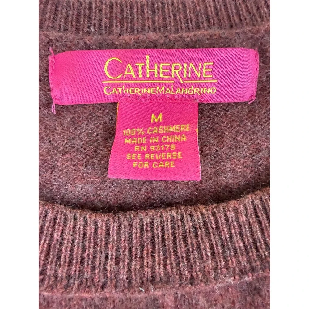 Catherine Malandrino 100% Cashmere Sweater Women's M Mauve Crewneck Soft - Picture 4 of 5